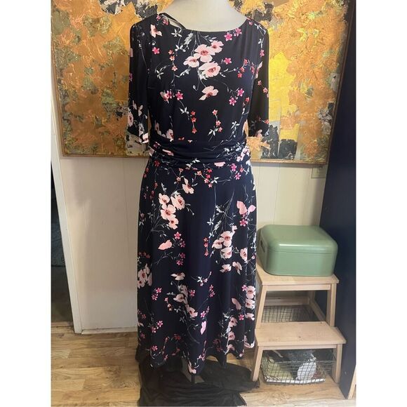 NWT sample, Jessica Howard Dress Short Sleeve Floral Size 14 - Picture 2 of 9